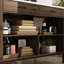 Armoire de salle de bain avec 2 tiroirs et 6 tablettes