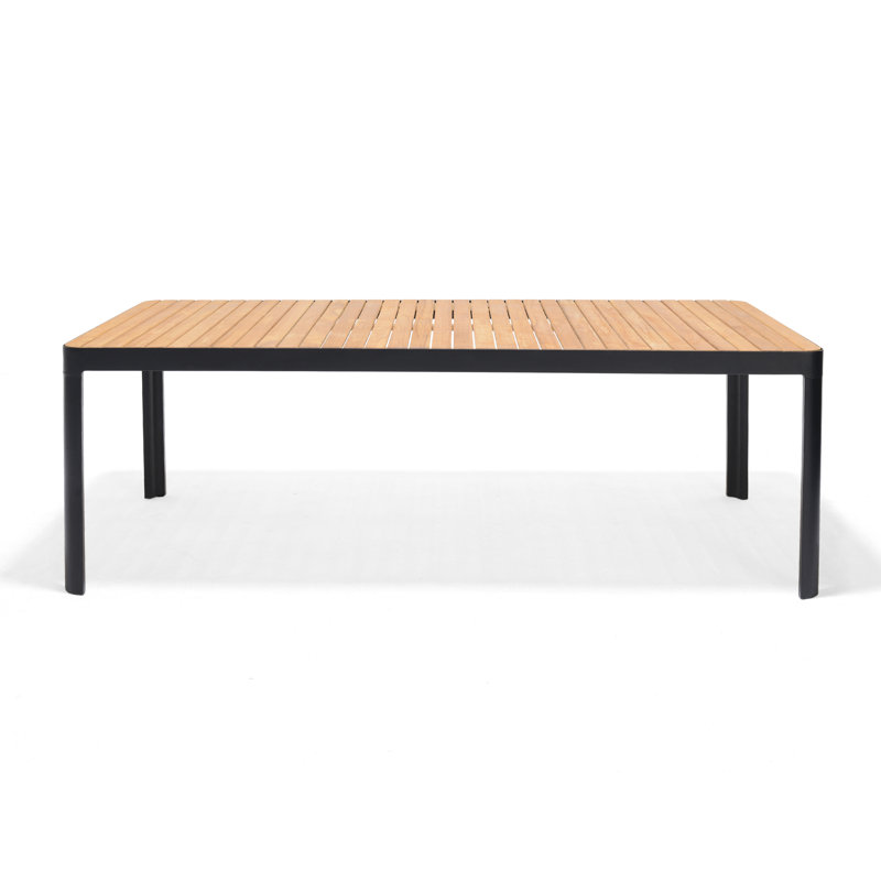 Bahjat 9pc Outdoor Patio FSC Solid Teak Dining Set
