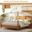 Lit plateforme Garron traditionnel en bois avec poteaux tournés, tête de lit festonnée, support à lattes de bois, aucun sommier tapissier requis, silencieux-131265874-131265877