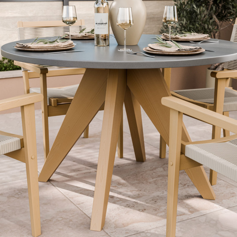 Luna Round 120cm Dining set with Roma Stacking chairs 