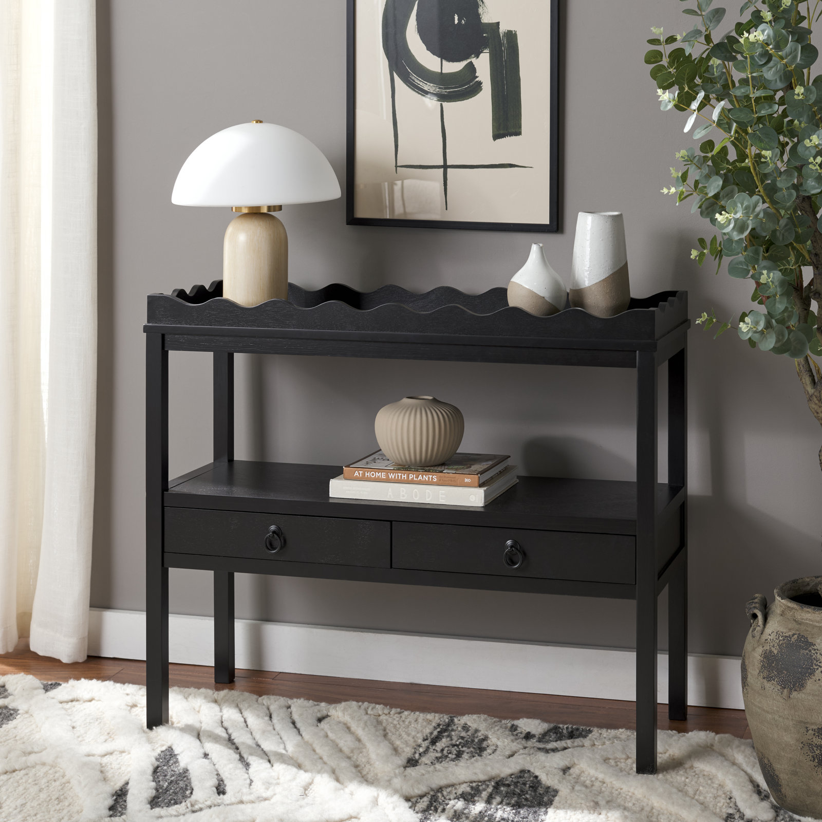 Gwenlyn 35" Console Table, Matte Black