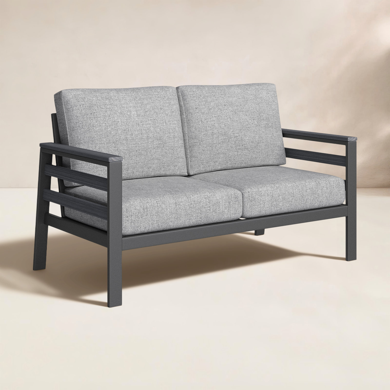 Townsend 55" Sunbrella® Patio Loveseat, Canvas Granite Sunbrella® Canvas, Dark Gray