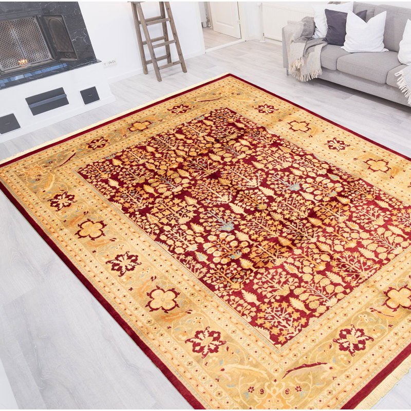 Tapis décoratif en laine noué à la main de conception unique 9 pi x 12 pi noué à la main New Age