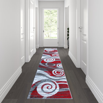 Aliodija Modern Swirl Design Olefin Area Rug