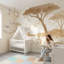 Papier peint blanc avec pépinière, décoration murale safari amovible-2366971-2366964