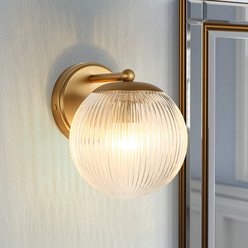 Applique murale en verre cannelé 1 lumière Contemporary Glam