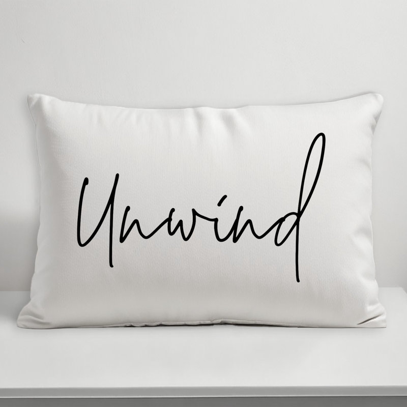  Outdoor Rectangular Pillow Cover & Insert, White/Black