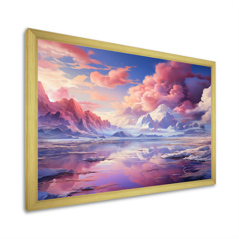 Kawaii Landscape Clouds III sur impression sur toile, H 30 po x l 40 po x P 1,5 po, Encadrement doré