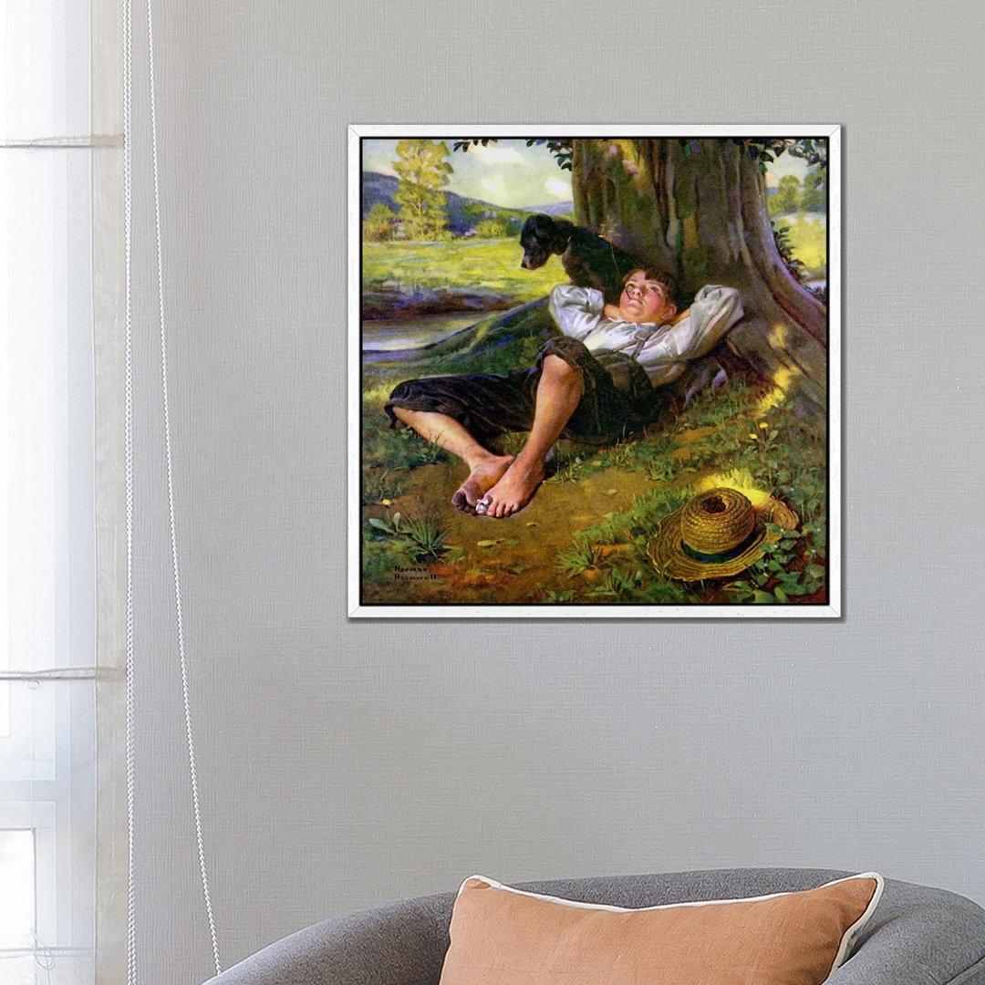 Leinwandbild Barefoot Boy Daydreaming von Norman Rockwell