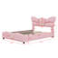 Lit pour grand lit avec tête et pied de lit papillon, lit plateforme tapissier en similicuir avec décor en métal doré-615491711