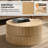 Jadida Gabriela Modern 27.8"W Fully Assembled Swivel-Top Fluted Round Coffee Table With Dual Rotating Surfaces-1672188024