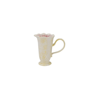 Stoneware Flower‑Shaped Pitcher with Reactive Glaze