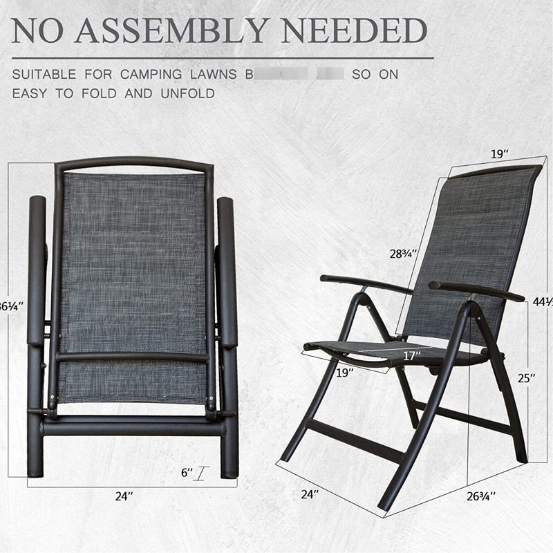 Chaises de salle à manger de patio - Conception ergonomique en aluminium et à siège souple pour un usage extérieur