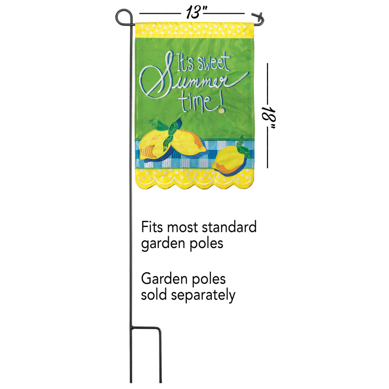 Drapeau de jardin en polyester 2 faces Ganta It's Sweet Time, H 18 po x l 13 po