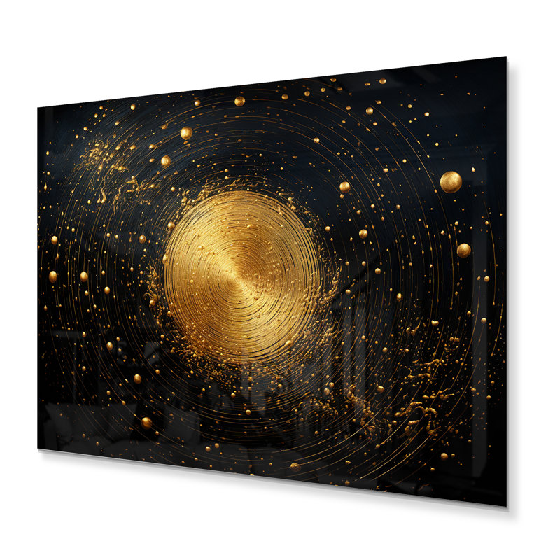 " Gold Glimmering Moon Magic ", 16" H x 32" W x 1" D