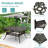 Evelett Outdoor 64" Square Patio Dining Table With Detachable Lazy Susan, All Weather Cast Aluminum Large Patio Furniture Table Set For 8 Seat With Rotating Tray, Umbrella Hole, Dark Bronze