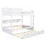 Lit superposé simple au-dessus de simple avec lit gigogne escamotable - Lit en bois peu encombrant avec tablettes intégrées, blanc-73710515-73710513