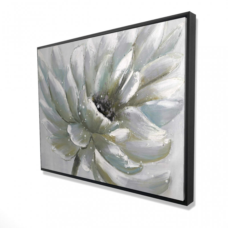 White Chrysanthemum Print On Canvas