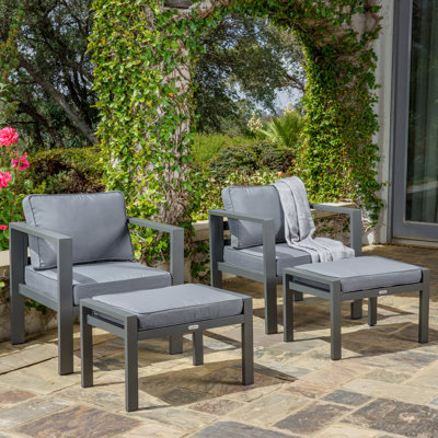 Lakeview Patio Chair with Cushions and Ottoman