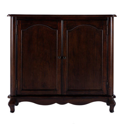 Leyden 36"W Rectangular Wood European Accent Cabinet, Cherry Brown