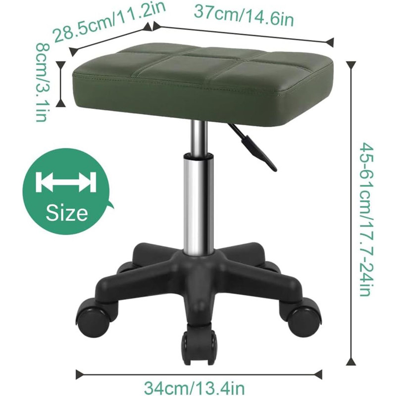 Orrie Adjustable Height Ergonomic Industrial Stool, Green