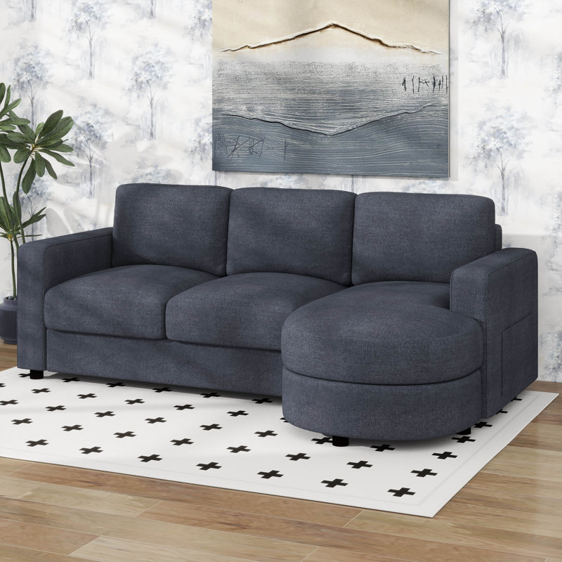 Canapé modulaire modulaire avec méridienne en L, canapé-lit modulaire Cloud avec assise profonde, Bleu