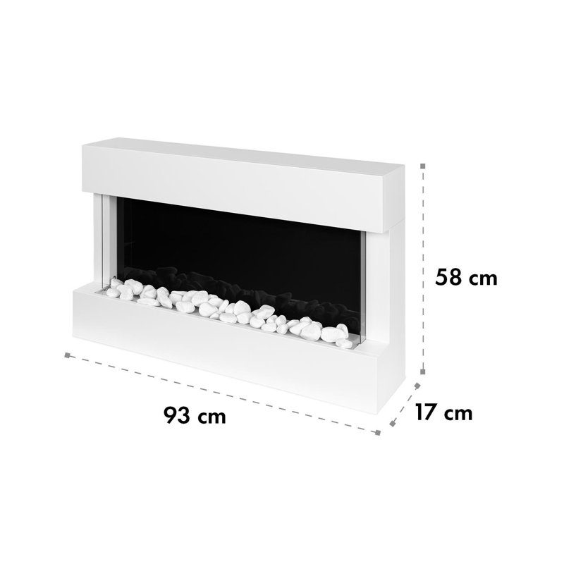 Studio Klarstein 93cm W White Electric Fireplace