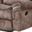 Zubaida Two Tone Velvet Recliner Sofa With USB Port, Drop Down Table, And Storage Drawer For Modern Comfort