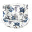 Fauteuil de salon à imprimé rétro, rembourrage doux, design luxueux blanc et bleu pour l'espace, matériau du tissu