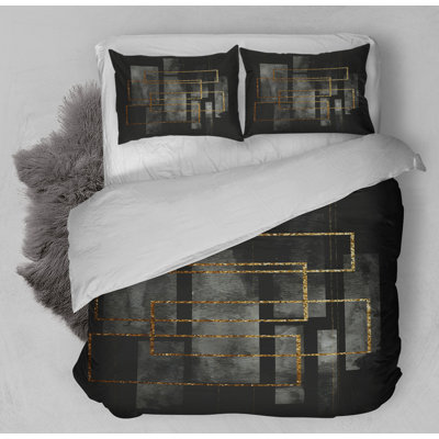 Polyester Channel Geometric Shapes Comforter
