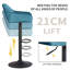 Velvet Height Adjustable Swivel Upholstered Bar Stools-309528181