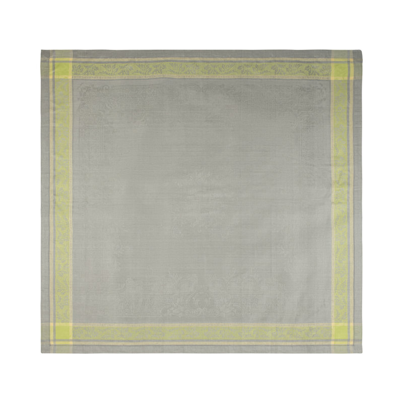 French Home Linen Arboretum Tablecloth, 71" L x 71" W, Gray/Chartreuse