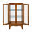 Cabinets Lighted Curio Cabinet, Walnut Brown, Solid &amp; Composite Wood, Mirrored Back, Adjustable Shelves | Traditional | Living Room-1371180925