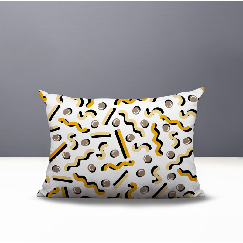 Coussin lombaire intérieur / extérieur Voxa, Rectangle H 14 po x l 20 po, Jaune