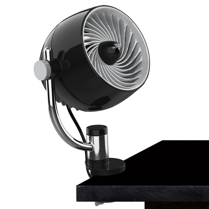 Black Metal Adjustable Desk Clip Fan with Three Speeds