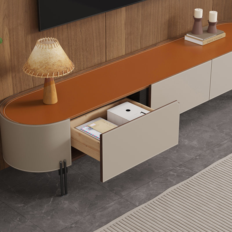Meuble télé Meruyert, Grey/Orange, 78.7"