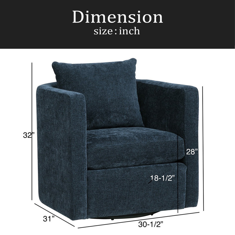 Fauteuil demi-tonneau pivotant, Bleu