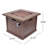 Outdoor Patio 24'' H X 32'' W Square Gas Burning Mgo Fire Pit (Tank Inside), Brown With Wood Pattern - 40,000 BTU