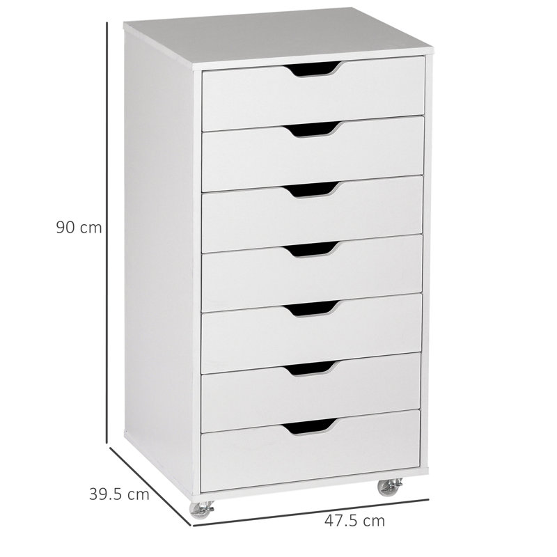 Alak 47cm Wide 7 -Drawer File Cabinet