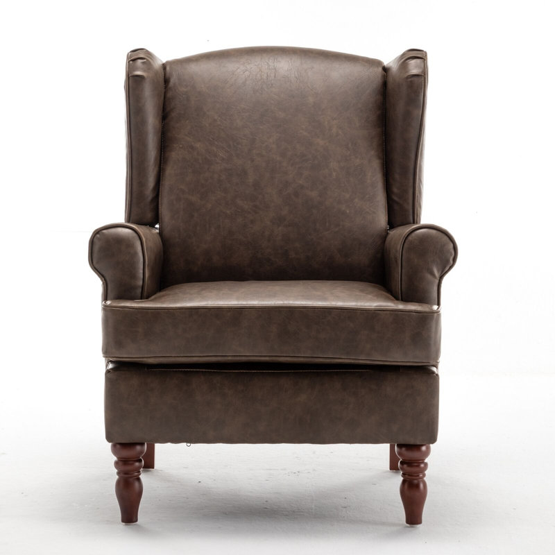 Alekzandra Faux Leather Armchair, PU Brown