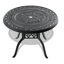 Combinaison de salle à manger en aluminium coulé 5 saisons toutes saisons - 4 chaises pivotantes et table d'extérieur noire 39,37 po avec fonction ronde-358445172