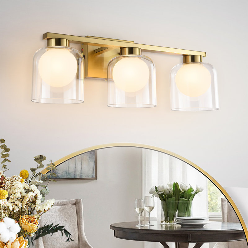Éclairage pour meuble-lavabo à DEL réglable 3 lumières 20K 3CCT 3000K / 4000K / 5000K 20 " , 3, Laiton poli