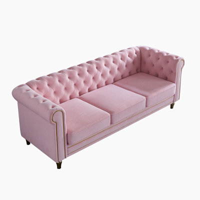 Glossie 84.65'' Velvet Sofa