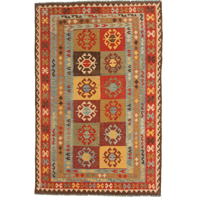 Geometric Wool Hand Woven 198cm X 303cm Area Rug