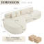 Canapés désossés pour le salon, canapé modulaire incurvé avec 5 coussins, canapé en forme de L sans siège avec siège profond, mousse à mémoire de forme haute densité, aucun assemblage requis-1639324109