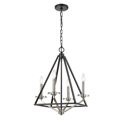 Lustre géométrique à 4 lumières de style bougie Guerande