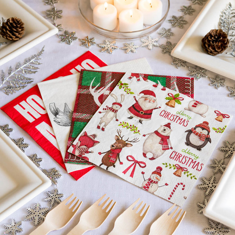 Disposable Paper Christmas Napkins
