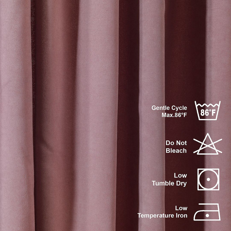 Room Darkening Single Curtain Panel, 130cm Width x 295cm Drop, Rose Pink