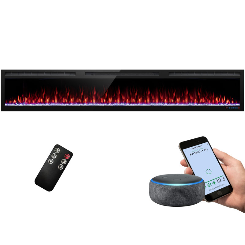 Beldin WiFi-Enabled Electric Fireplace with Alexa or App, 17.71'' H X 95'' W X 5.96'' D