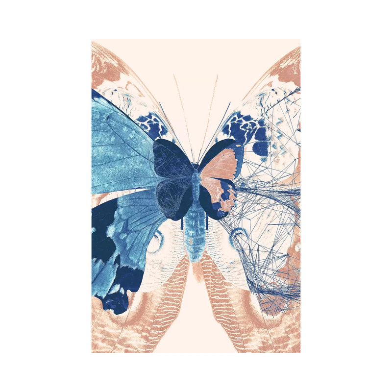 Butterfly Triptych II - Painting on Canvas, Wrapped Canvas, 30.48cm H x 20.32cm W x 1.91cm D